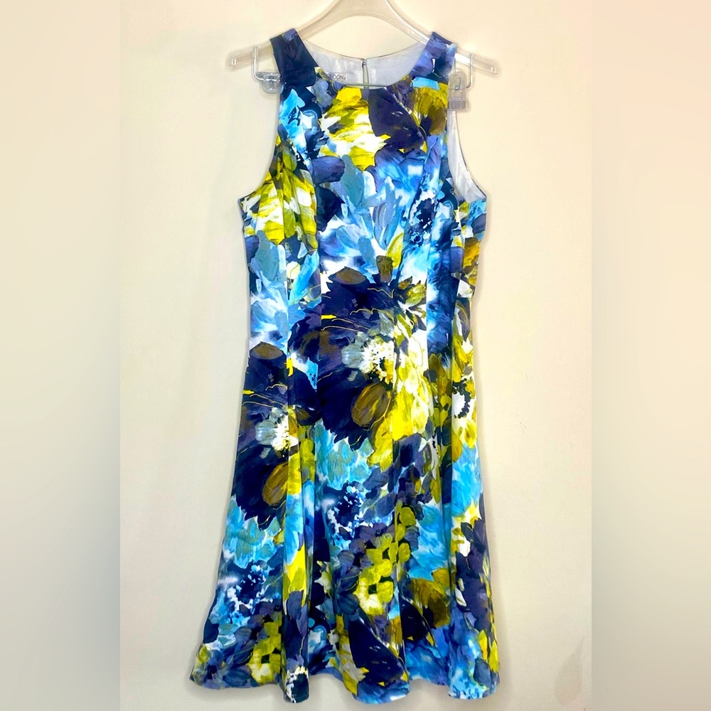 Beautiful Abstract Floral Maggie London Razorback Midi Dress